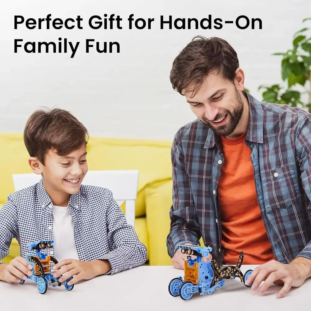 Solar Building Robot Kit STEM Gift for Boys Aged 8-13, DIY Science Blue - Picture 2 of 6